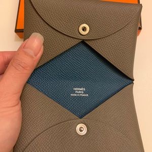Authentic Hermès Calvi card holder
